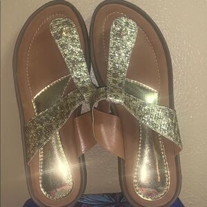 Brand new gold sandals from Brazil 🇧🇷